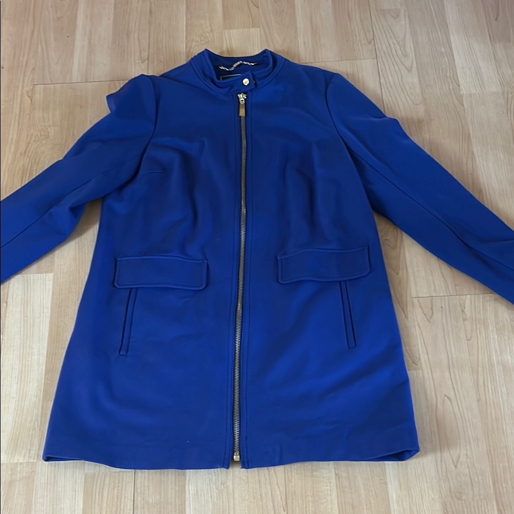 Vince Camuto Blue Cape with Modern Tailored Silhouette